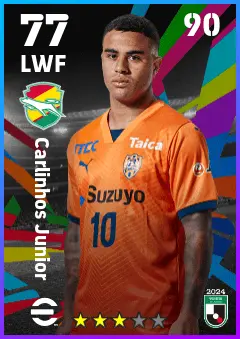Carlinhos Junior eFootball 2026 player card — 77 OVR LWF