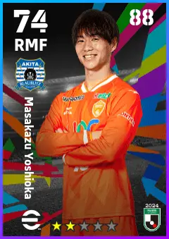 Masakazu Yoshioka eFootball 2026 player card — 74 OVR RMF