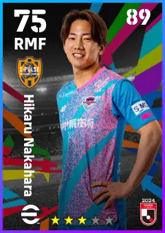Hikaru Nakahara eFootball 2026 player card — 75 OVR RMF