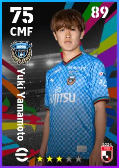 Yuki Yamamoto eFootball 2026 player card — 75 OVR CMF