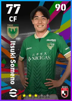 Itsuki Someno eFootball 2026 player card — 77 OVR CF