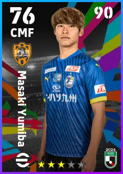 Masaki Yumiba eFootball 2026 player card — 76 OVR CMF