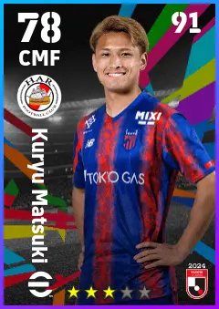 Kuryu Matsuki eFootball 2026 player card — 78 OVR CMF