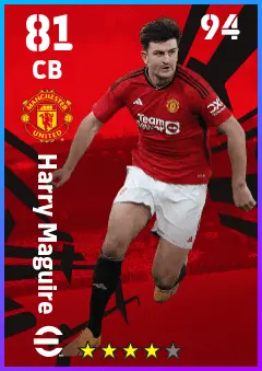 Harry Maguire eFootball 2026 player card — 81 OVR CB