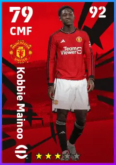 Kobbie Mainoo eFootball 2026 player card — 79 OVR CMF