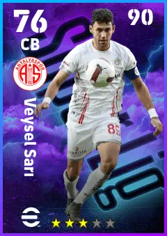 Veysel Sari eFootball 2026 player card — 76 OVR CB