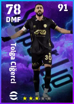 Tolga Cigerci eFootball 2026 player card — 78 OVR DMF