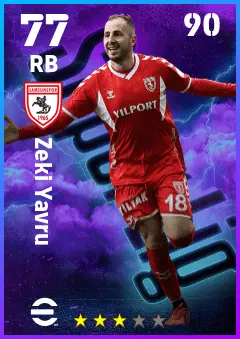 Zeki Yavru eFootball 2026 player card — 77 OVR RB