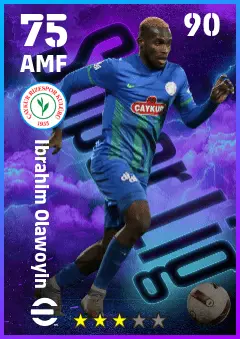 Ibrahim Olawoyin eFootball 2026 player card — 75 OVR AMF