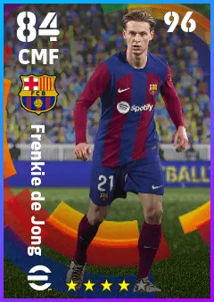 Frenkie de Jong eFootball 2026 player card — 84 OVR CMF