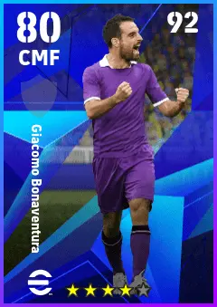 Giacomo Bonaventura eFootball 2026 player card — 80 OVR CMF