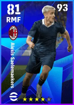 Alexis Saelemaekers eFootball 2026 player card — 81 OVR RMF
