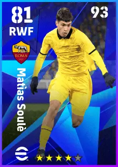 Matias Soule eFootball 2026 player card — 81 OVR RWF