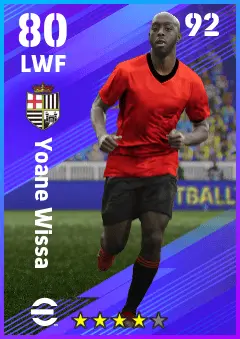 Yoane Wissa eFootball 2026 player card — 80 OVR LWF