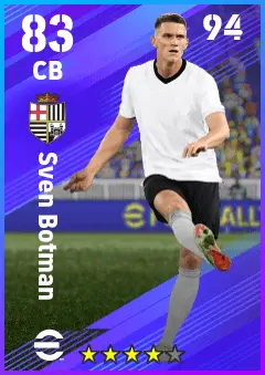Sven Botman eFootball 2026 player card — 83 OVR CB