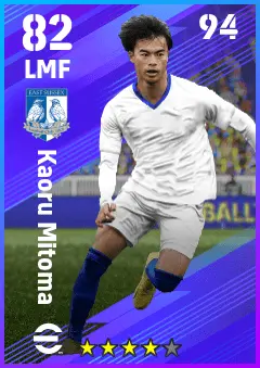 Kaoru Mitoma eFootball 2026 player card — 82 OVR LMF