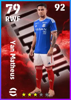 Yan Matheus eFootball 2026 player card — 79 OVR RWF