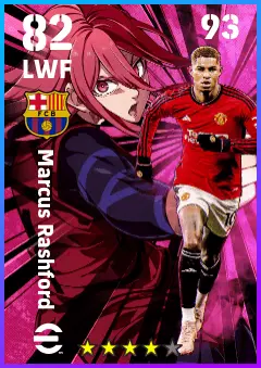 Marcus Rashford eFootball 2026 player card — 82 OVR LWF