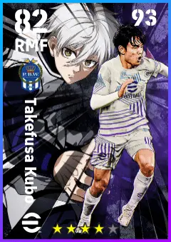 Takefusa Kubo eFootball 2026 player card — 82 OVR RMF