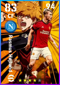 Rasmus Hojlund eFootball 2026 player card — 83 OVR CF