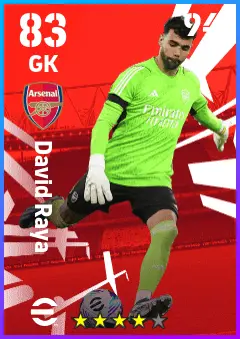 David Raya eFootball 2026 player card — 83 OVR GK