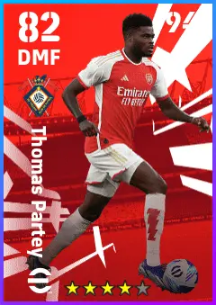 Thomas Partey eFootball 2026 player card — 82 OVR DMF