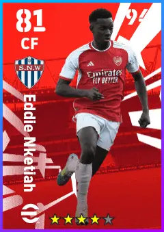 Eddie Nketiah eFootball 2026 player card — 81 OVR CF
