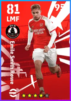 Emile Smith Rowe eFootball 2026 player card — 81 OVR LMF