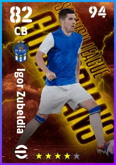 Igor Zubeldia eFootball 2026 player card — 82 OVR CB