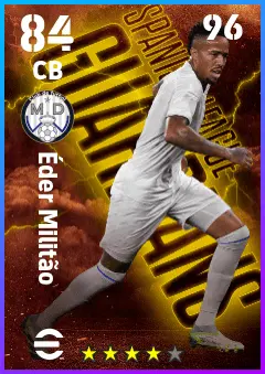 Eder Militao eFootball 2026 player card — 84 OVR CB
