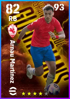 Arnau Martinez eFootball 2026 player card — 82 OVR RB