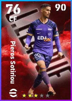 Pieros Sotiriou eFootball 2026 player card — 76 OVR CF