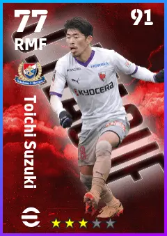 Toichi Suzuki eFootball 2026 player card — 77 OVR RMF