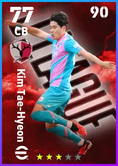 Kim Tae-Hyeon eFootball 2026 player card — 77 OVR CB