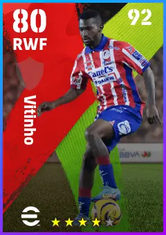 Vitinho eFootball 2026 player card — 80 OVR RWF