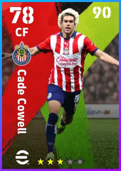 Cade Cowell eFootball 2026 player card — 78 OVR CF