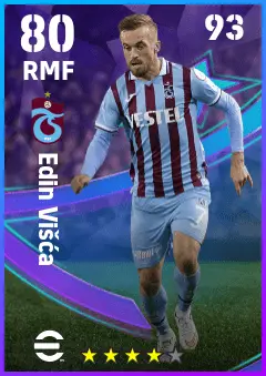 Edin Visca eFootball 2026 player card — 80 OVR RMF