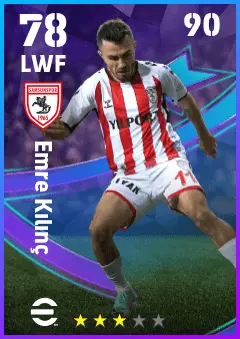 Emre Kilinc eFootball 2026 player card — 78 OVR LWF