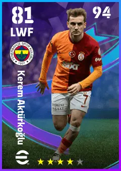 Kerem Akturkoglu eFootball 2026 player card — 81 OVR LWF