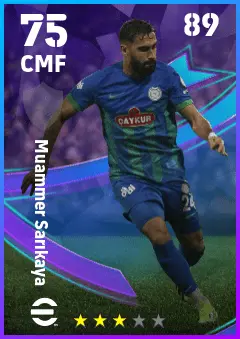 Muammer Sarikaya eFootball 2026 player card — 75 OVR CMF