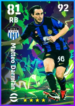 Matteo Darmian eFootball 2026 player card — 81 OVR RB