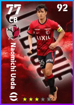 Naomichi Ueda eFootball 2026 player card — 77 OVR CB