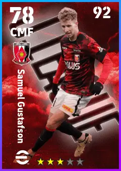 Samuel Gustafson eFootball 2026 player card — 78 OVR CMF