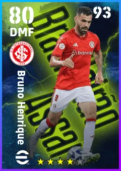 Bruno Henrique eFootball 2026 player card — 80 OVR DMF