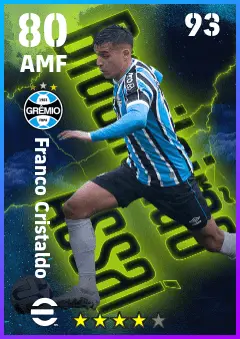 Franco Cristaldo eFootball 2026 player card — 80 OVR AMF