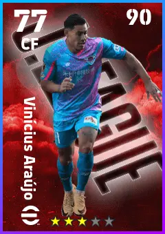 Vinicius Araujo eFootball 2026 player card — 77 OVR CF