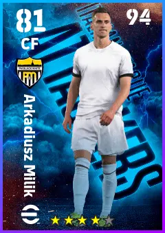 Arkadiusz Milik eFootball 2026 player card — 81 OVR CF