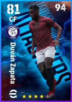 Duvan Zapata eFootball 2026 player card — 81 OVR CF