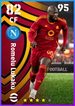 Romelu Lukaku eFootball 2026 player card — 82 OVR CF