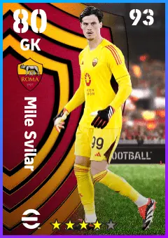 Mile Svilar eFootball 2026 player card — 80 OVR GK